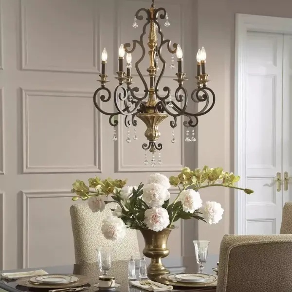 Elstead Lighting Marquette lampa wisząca 6x60 W postarzany brąz QZ-MARQUETTE6-A