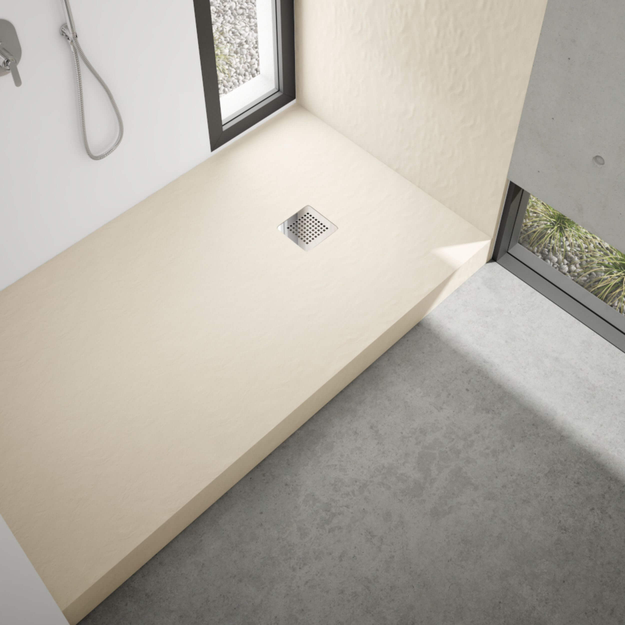 Schedpol New Horizons Cashmere Stone brodzik prostokątny 100x80 cm beżowy 3.3306/PK/ST-M2