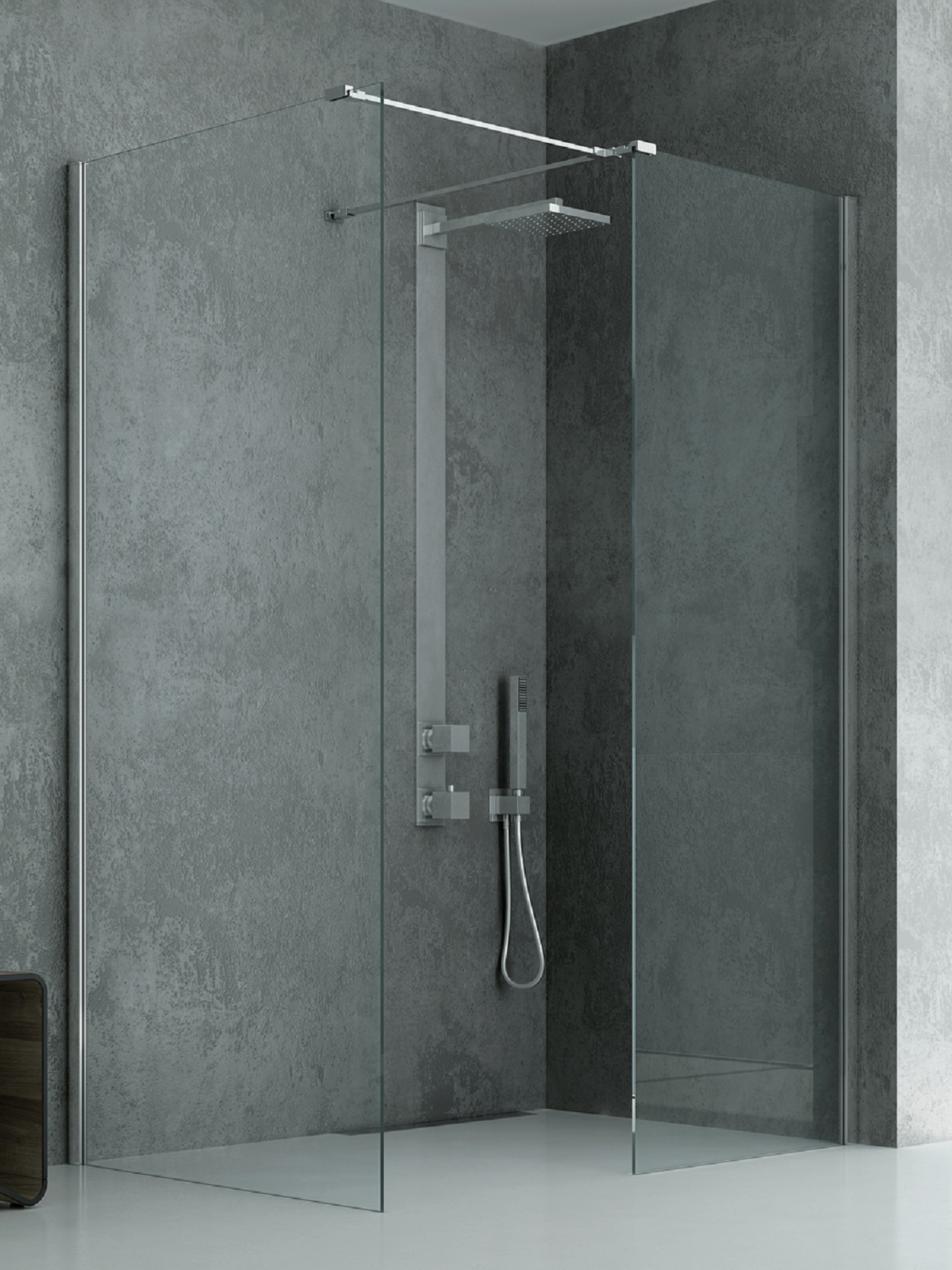 New Trendy New Modus kabina prysznicowa walk-in 150x100 cm prostokątna chrom połysk/szkło przezroczyste EXK-5526