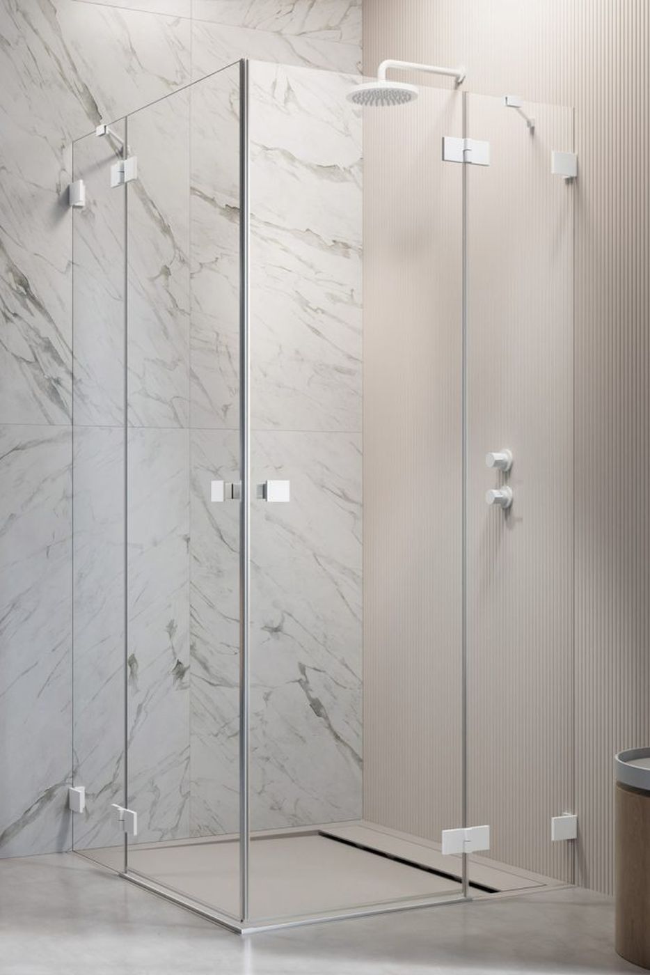 Radaway Essenza Pro White KDD kabina prysznicowa część prawa 90x90 cm kwadratowa 10096090-04-01R