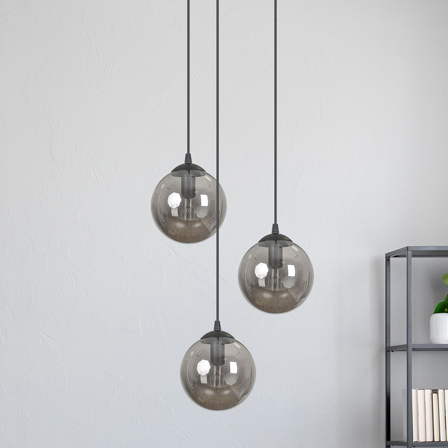 Emibig Cosmo lampa wisząca 3x10 W czarna-grafitowa 712/3PREM