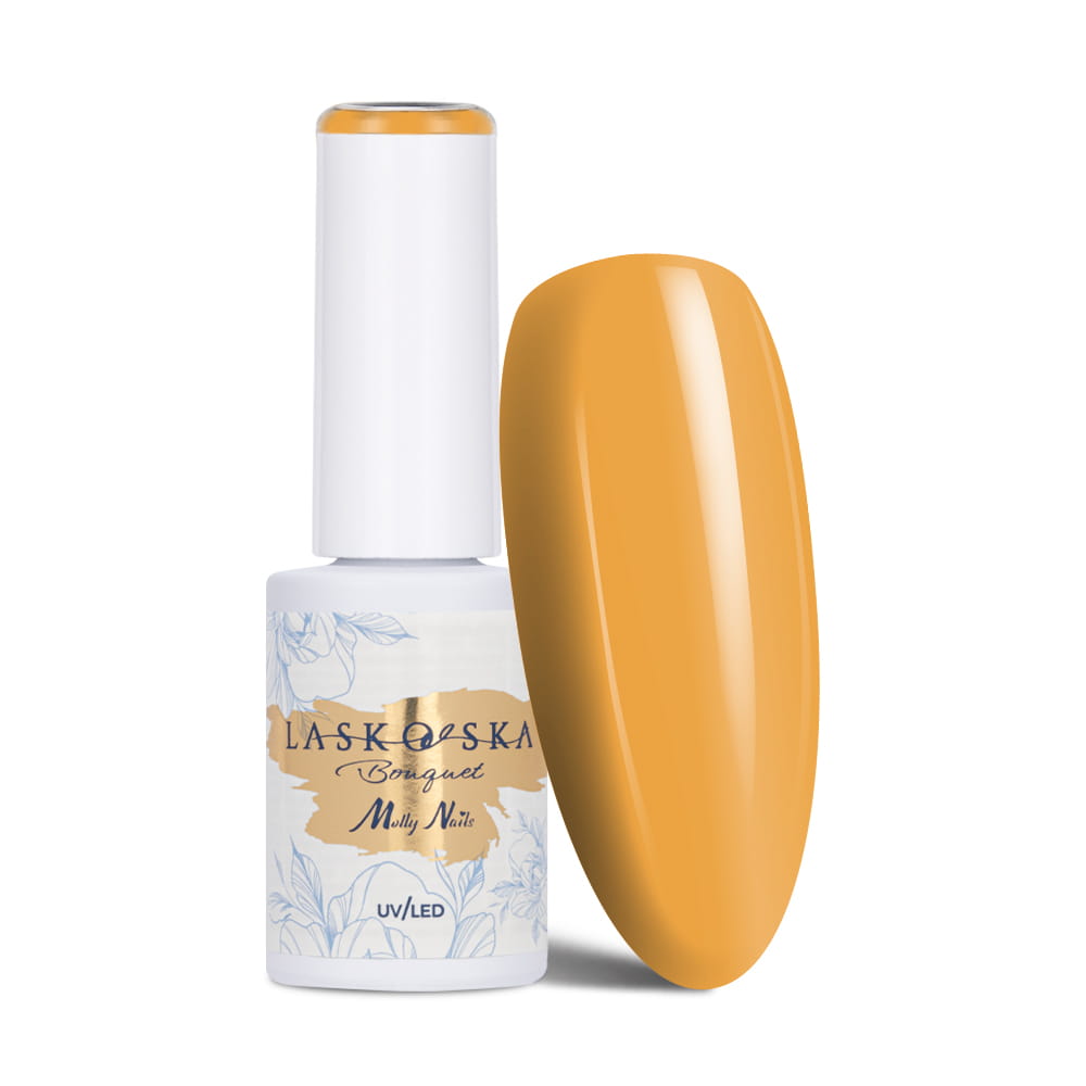 Lakier hybrydowy LED/UV Gel Polish Molly Nails @Bouquet by Laskovska Marigold HEMA/Di-HEMA Free 7g