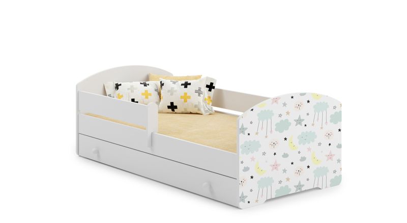 Łożko dziecięce Kobi LUK z szufladą i barierką 160x80 Kobi Gwiazdki 1 szt.
