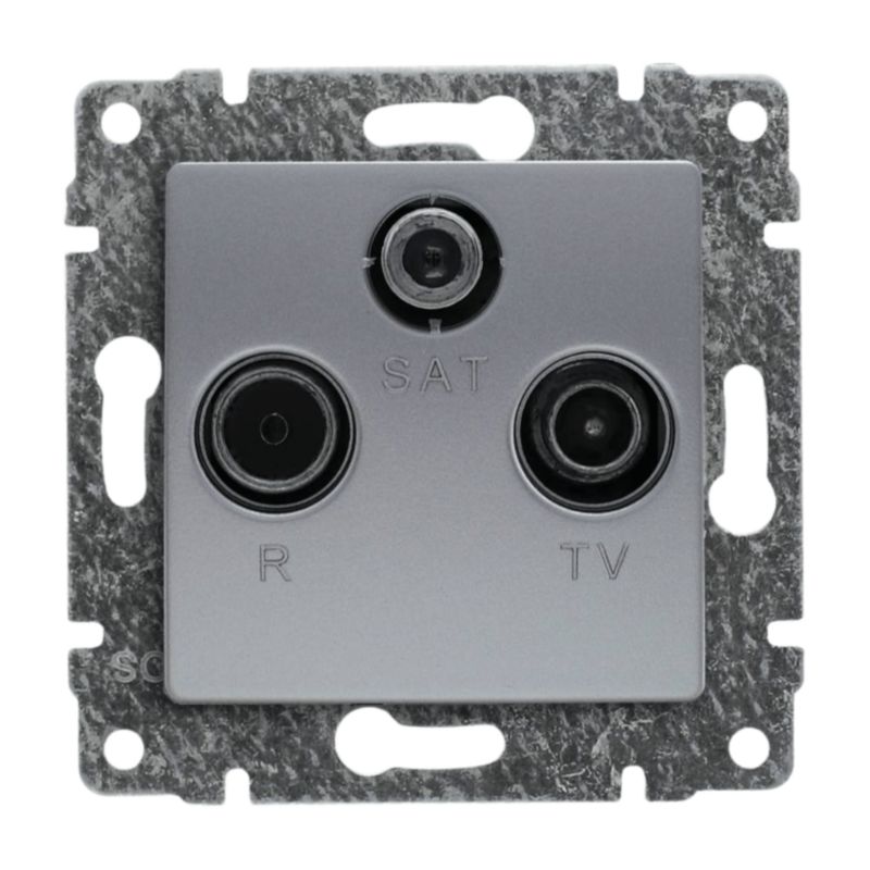 Gniazdo antenowe RTV SAT końcowe bez ramki Kos Vena aluminium 1szt.
