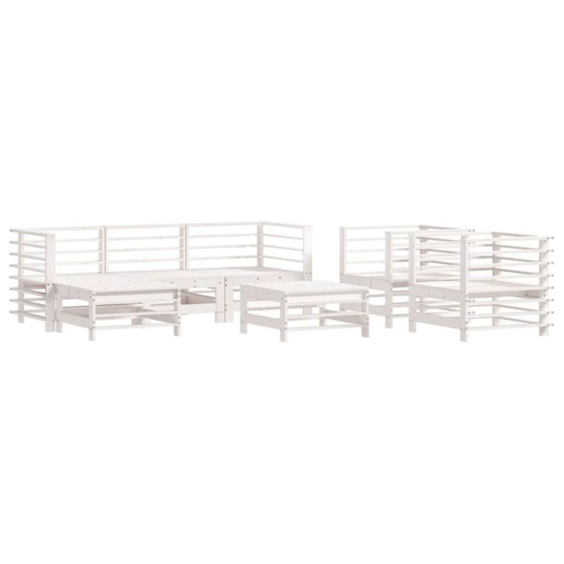 Zestaw mebli ogrodowych WaszeMeble 7-cz. z drewna biały WM-3186236 1 kpl