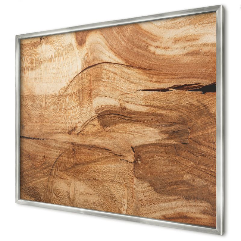 Magnetyczna tablica ozdobna Wallfluent 80x60 Naturalne drewniane w srebrnej ramie 1szt