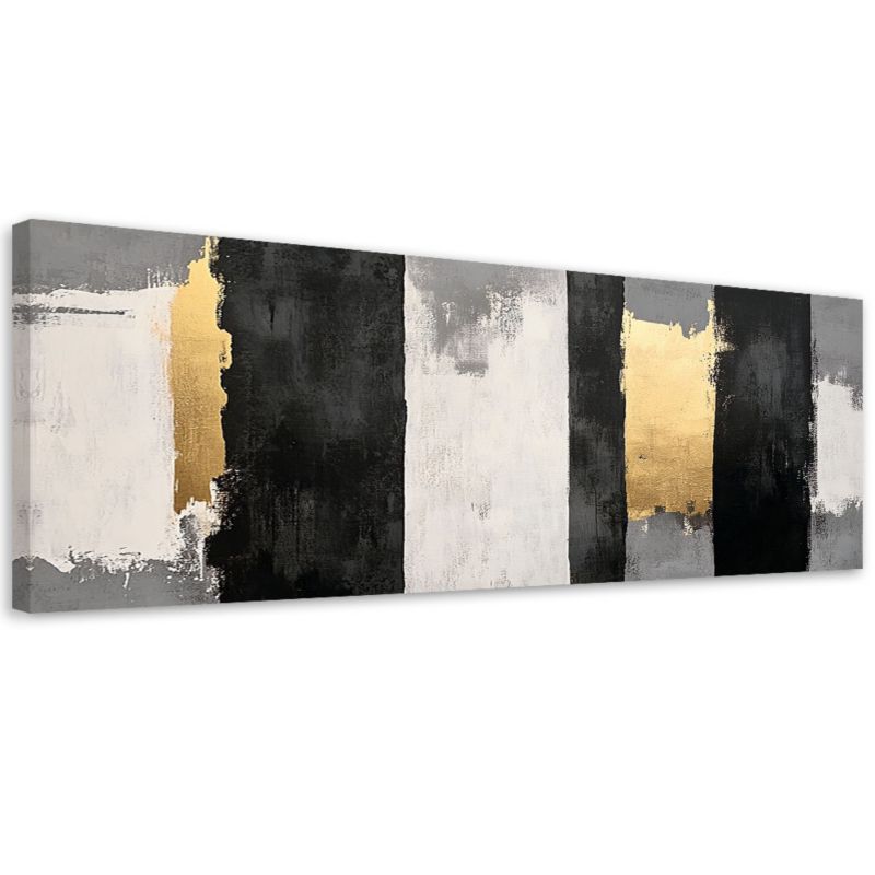Obraz na płótnie Feeby Abstrakcja Geometryczna Glamour Złoty 150x50cm 1szt
