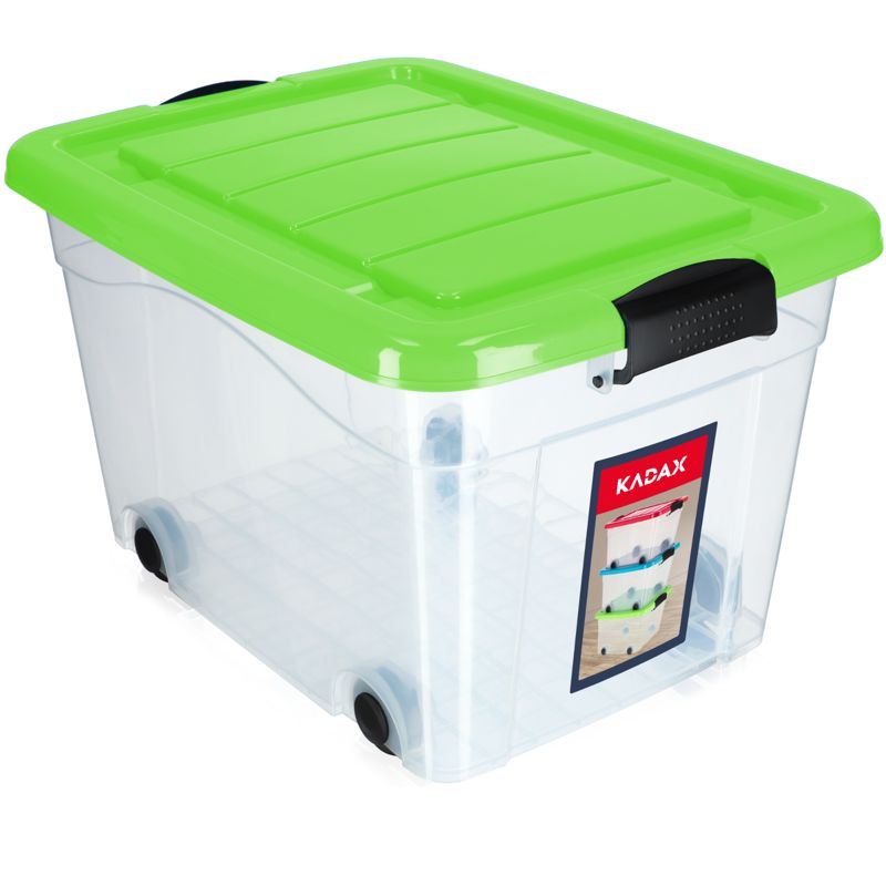 Pojemnik KADAX Pudełko Organizer Zabawki Na Kółkach 40L Zielony 1 szt.