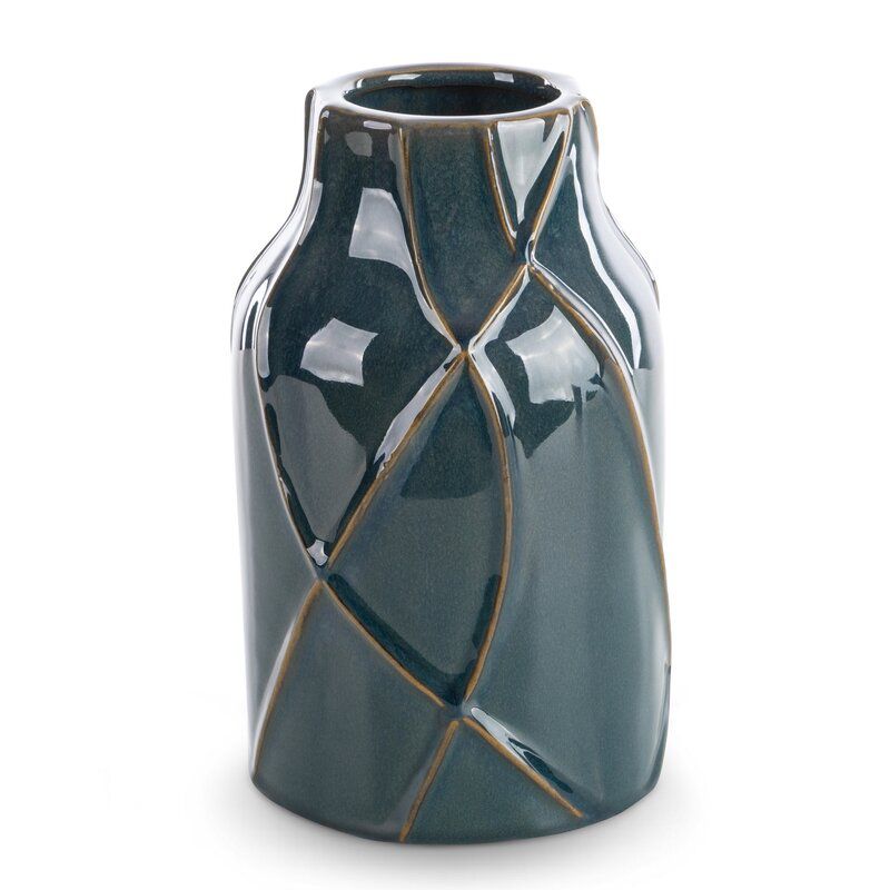 Wazon ceramiczny Eurofirany 14 x 22 cm turkusowy 1 szt.