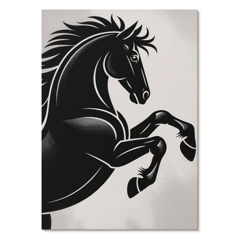 Plakat na Ścianę Tulup 42x59,4 cm (A2) Czarny koń Do salonu, biura, sypialni 1 szt.