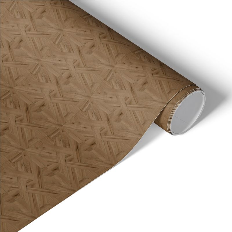 Okleina na Meble Tulup 50x100 cm Drewniana symetria Samoprzylepna Folia do Renowacji DIY 1 rol.