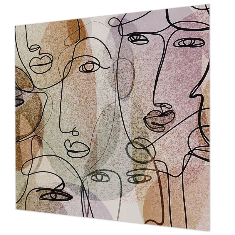 Tapeta Do Biura Tulup 250x250 cm Liniowe Twarze Do Salonu, Do Biura, Do Sypialni 1 szt.