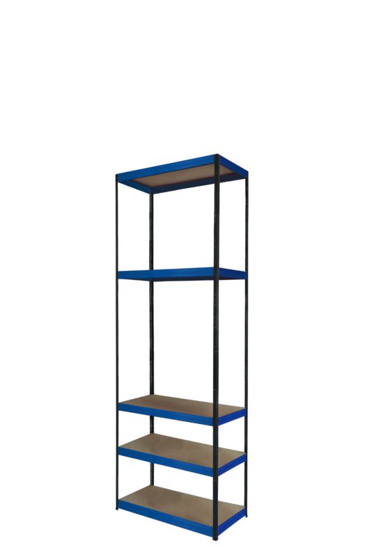 Regał metalowy MODO24 magazynowy stojak grafitowo-niebieski helios 180x45x45cm 5 półek po 175 kg 1 szt.