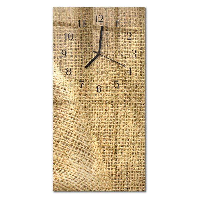 Zegar Ścienny Cichy Mechanizm Tulup 30x60 cm z Czarnymi Wskazówkami Tkanina Tekstylna 1 szt.
