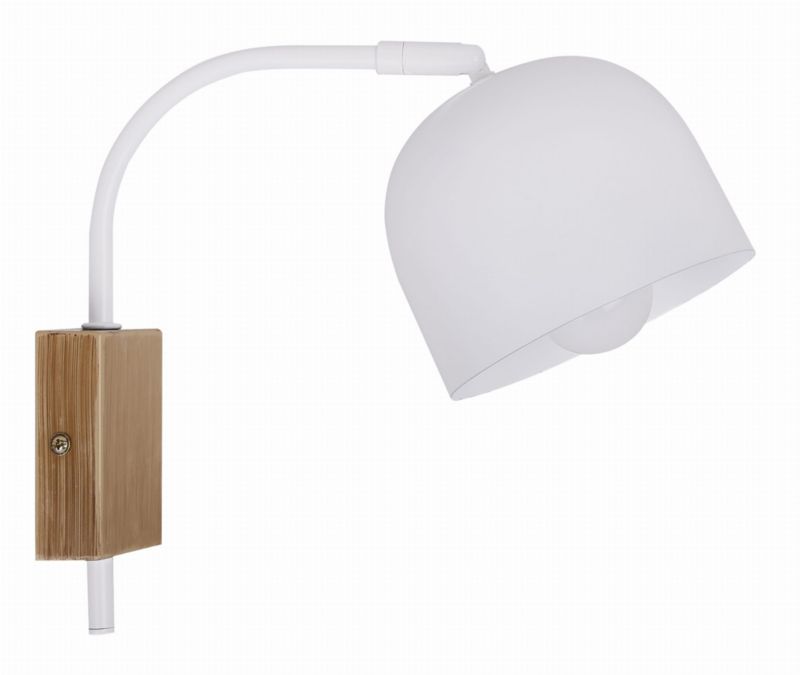 Kinkiet ścienny Candellux Rupi biały jasne drewno 1 x E27 x 40W IP20 wym: 22 x 27 x 12 cm - 1 szt.