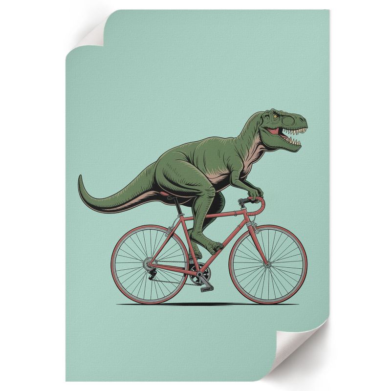 Wydruk Na Płótnie ArtPrintCave 21x29,7 cm Dinozaur na rowerze G-moll 1 szt.