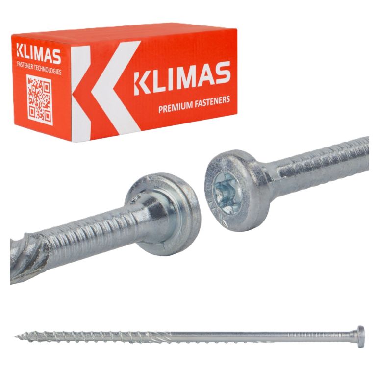 Wkręty do łączników ciesielskich Klimas WKCR 8x200 mm z okrągłym łbem 50szt