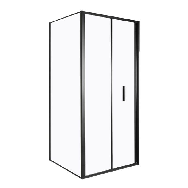 Kabina prysznicowa Kerra Solid DH+SC 80 x 100 BL szkło transparentne 6 mm, profile czarne, drzwi składane 1 szt.