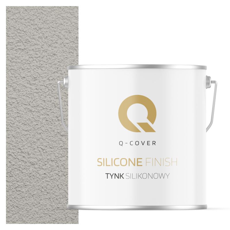 Tynk Silikonowy Elewacyjny Baranek 1.5mm Q-Cover Szary popielaty F292 7KG