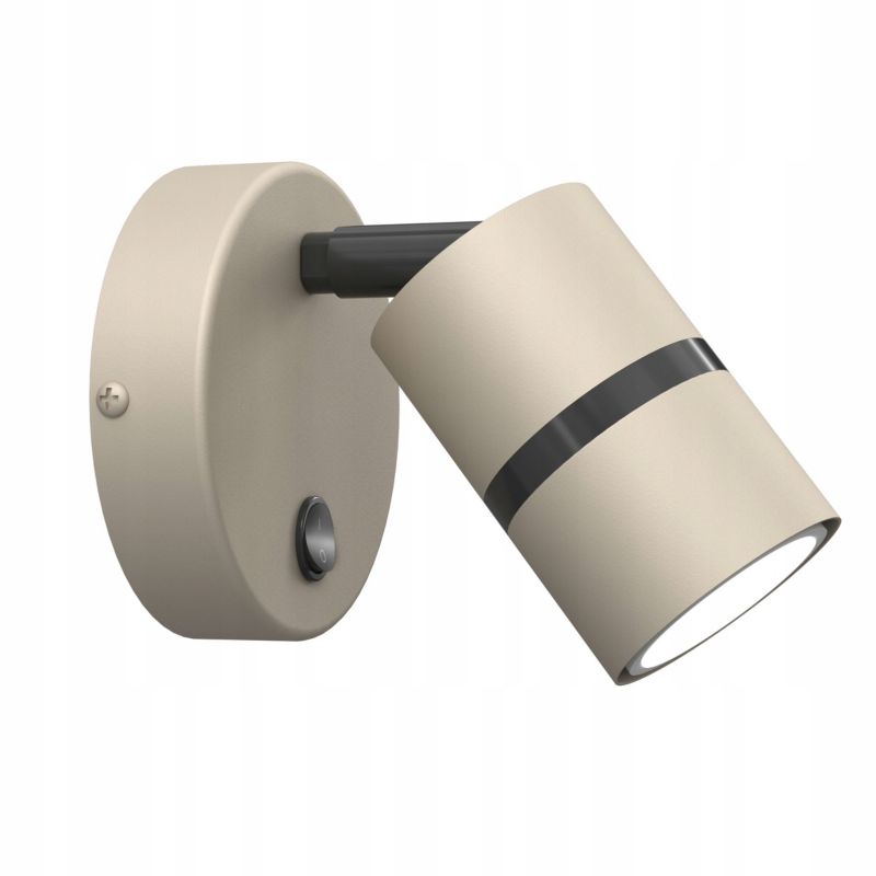 Lampa ścienna Ewilight kinkiet z włącznikiem jokeys szary czarny 1XGU10 1szt