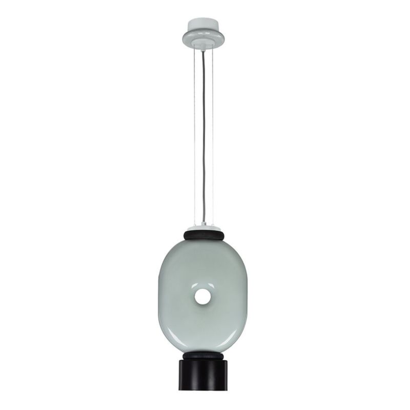 Lampa wisząca ILUMI Tonat szary GX53 1 źródło światła wariant 1 owal czarny klosz wys. 160 cm 1 szt.