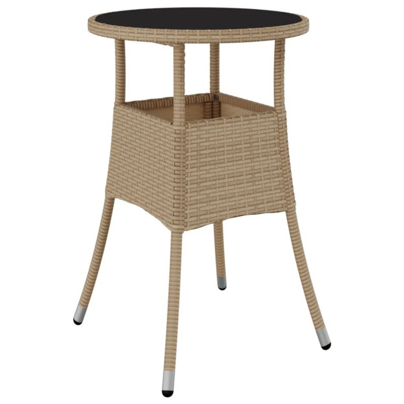 Stolik ogrodowy pomocniczy WaszeMeble z technorattanu beżowy WM-310601 1 szt.