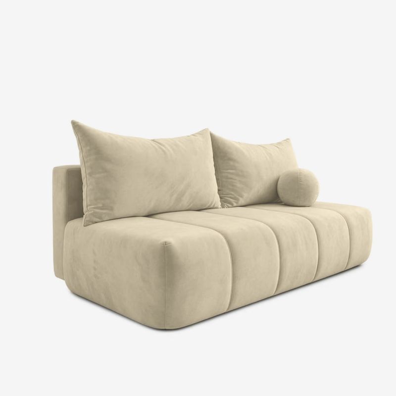 Sofa Mebel Elite Kanapa z Funkcją Spania Dwuosobowa Do Salonu Kremowa SARIA 1 szt