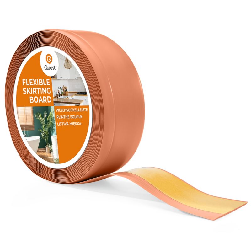 Listwa przypodłogowa PCV 70x20 mm QUEST, samoprzylepna elastyczna, miękka listwa cokołowa - 15 m, ceglany, 1 szt.