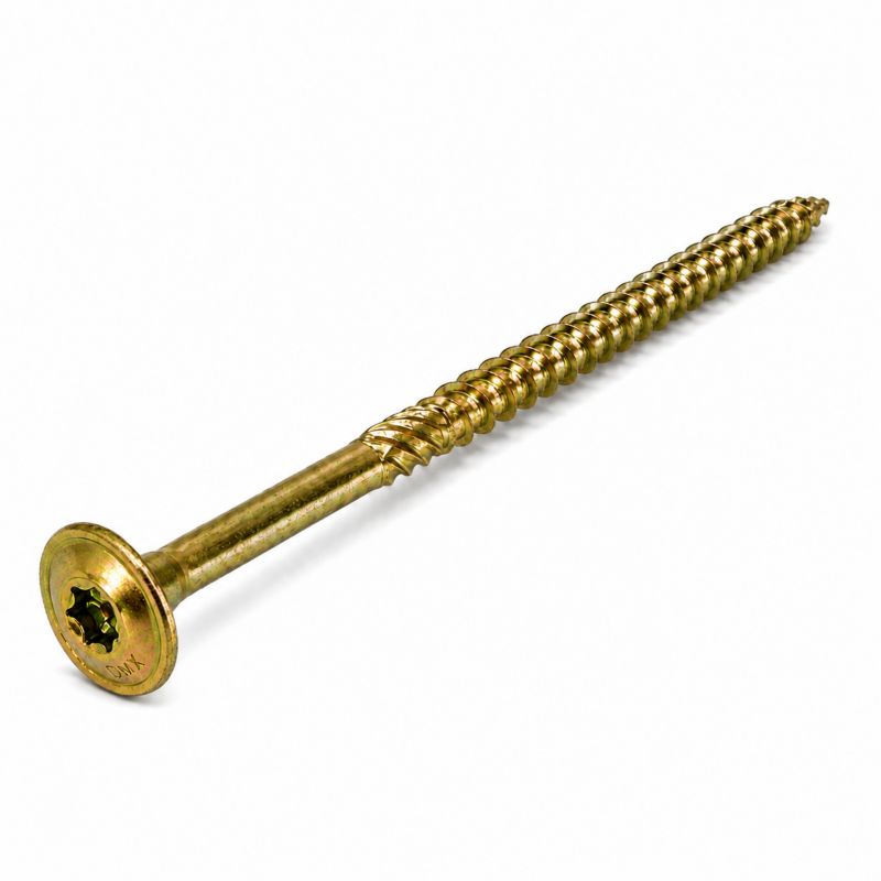 Wkręty ciesielskie DOMAX do drewna,łeb talerzowy CT 6x160mm Złote 100szt.