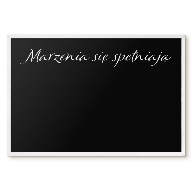 Tablica Magnetyczna W Ramie Tulup 60x40 cm Marzenia się spełniają 9 - Biała rama Do salonu, sypialni 1 szt.