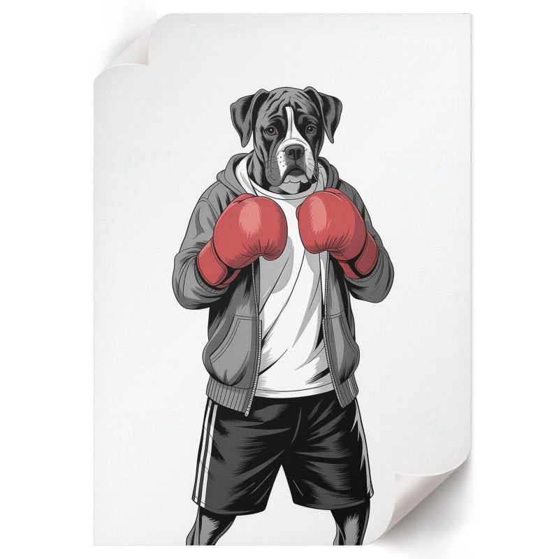 Grafika Na Ścianę ArtPrintCave 29,7x42 cm Bokser pies Human Signal 1 szt.