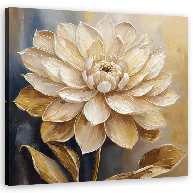 Obraz do salonu sypialni Feeby Beżowy Kwiat Natura Boho 50x50cm 1szt