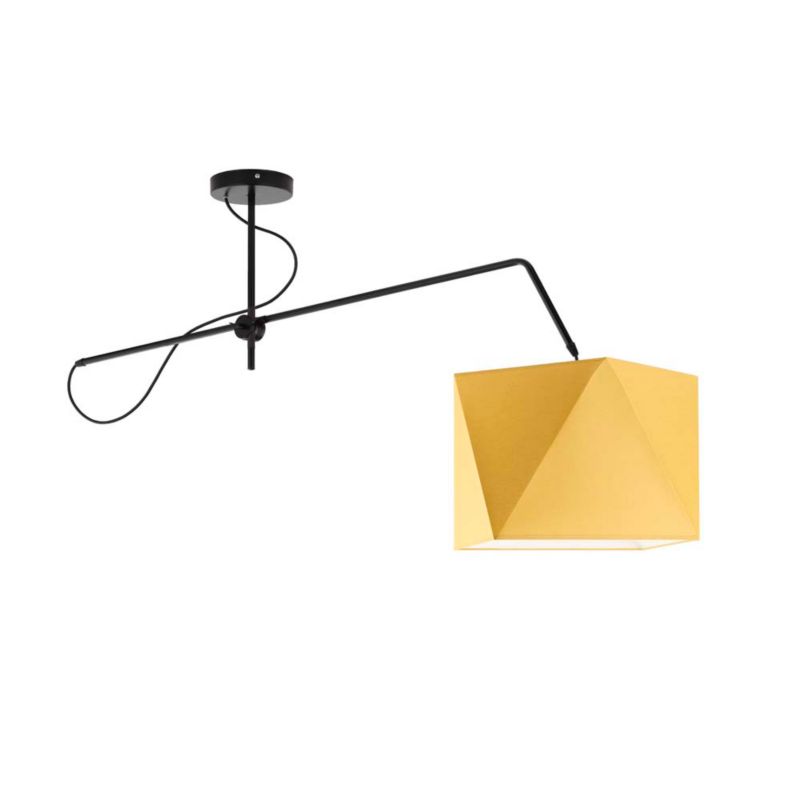 Lampa wisząca Volta Light Factory sufitowa regulowana z abażurem diament Musztardowy MODERN 1szt.