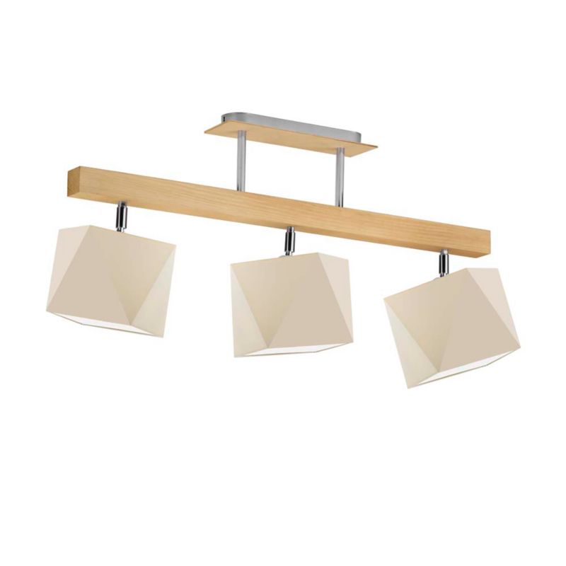 Lampa wisząca Volta Light Factory żyrandol plafon z abażurem diament ecru/dąb FORMA P3 1szt.