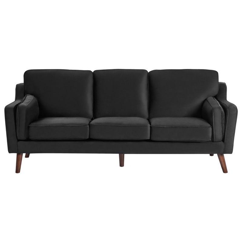 Sofa dla 3 osób Lokka Welur Czarny 1 szt.