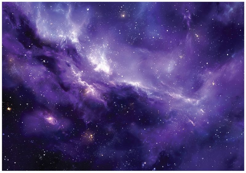 Fototapeta WALLARENA Dla Dzieci Na Flizelinie Kosmos Gwiazdy Chmury Fioletowy 400x280 cm 16561VX8 1 szt.