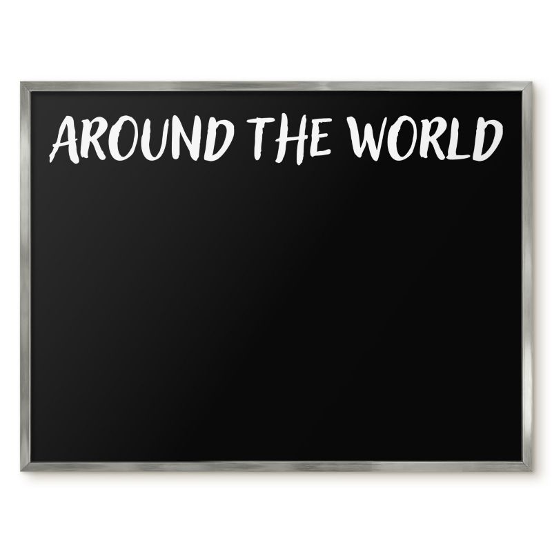 Tablica Magnetyczna Do Sypialni Tulup 80x60 cm Around the world 5 - Srebrna rama Do salonu, sypialni 1 szt.
