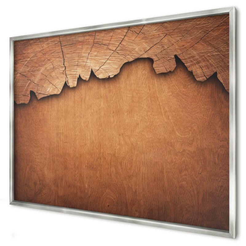 Magnetyczna tablica ozdobna Wallfluent 100x70 Drewniana faktura w srebrnej ramie 1szt