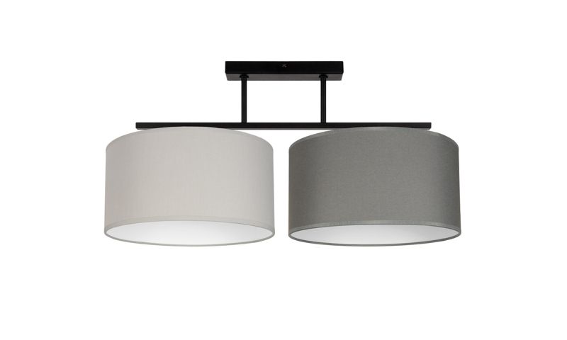 Lampa sufitowa ASTRA HEXE E27 tkanina 2 x 60W szary grafit H0417 1 szt.