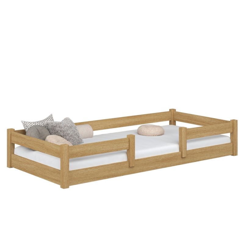 Dębowe łóżko N-WOOD niskie N01 dąb naturalny 120x180 1szt.