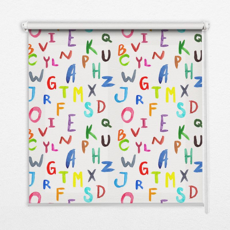 Roleta Przepuszczające Światło Tulup 90x180 cm Kolorowe Literki Montaż do ściany/sufitu 1 szt.