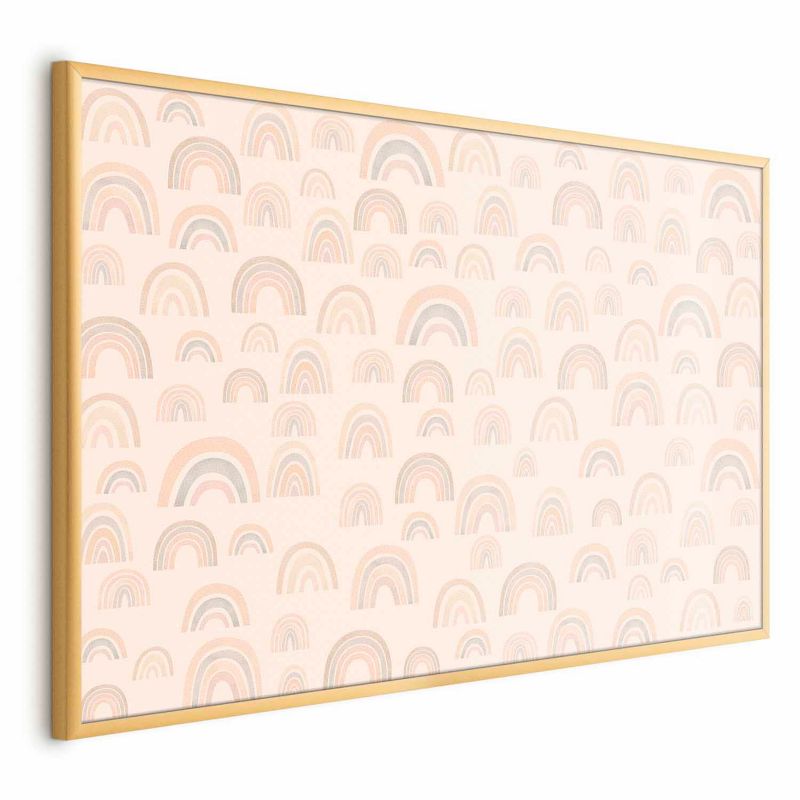 Plakat Artgeist Pastelowe tęcze 90x60 cm z ramą złotą 1 szt