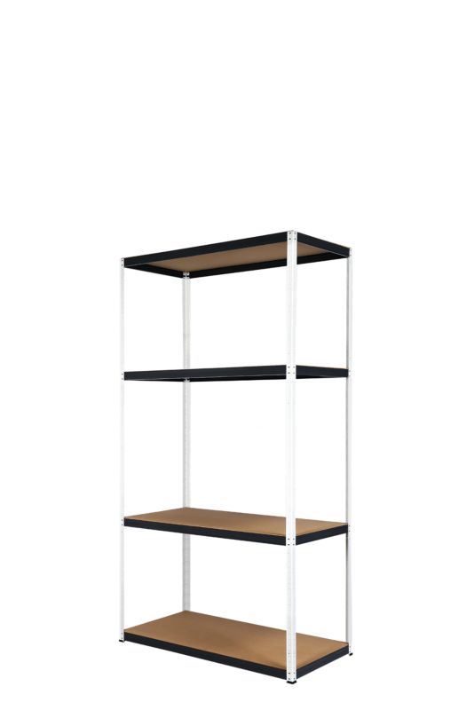 Regał metalowy MODO24 magazynowy garażowy biało-grafitowy helios 180x75x30cm 4 półki po 275 kg 1 szt.