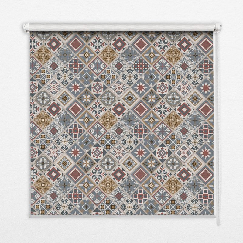 Roleta Dekoracyjna Tulup 120x140 cm Ozdobne Romby Montaż do ściany/sufitu 1 szt.