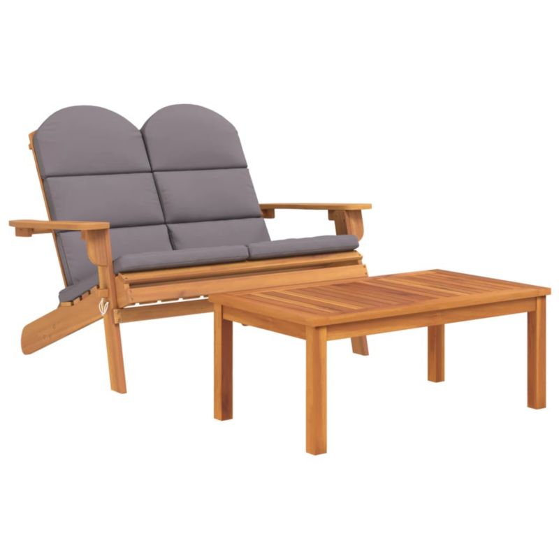 Krzesła ogrodowe Adirondack WaszeMeble akacja szary z poduszkami WM-360043 1 kpl
