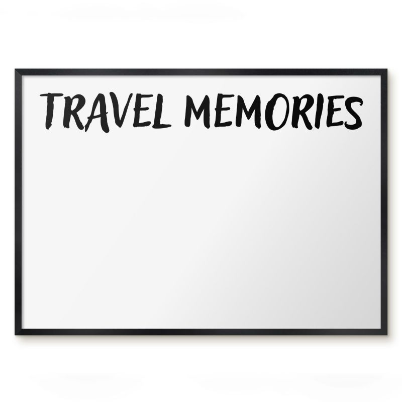 Tablica Magnetyczna Do Sypialni Tulup 70x50 cm Travel memories - Czarna rama Do salonu, sypialni 1 szt.