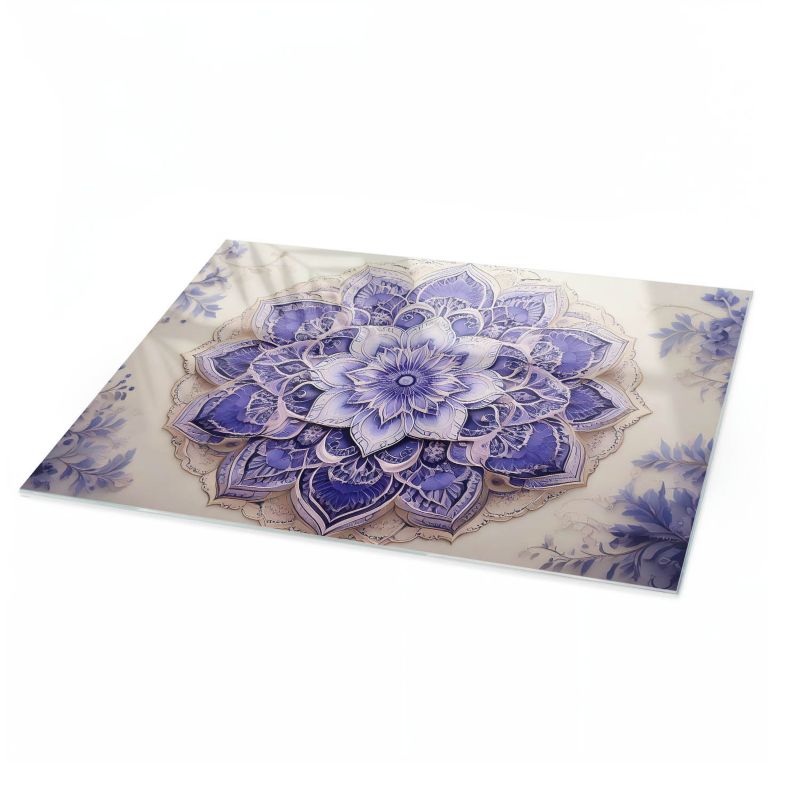 Blat Stołowy ArtPrintCave 100x70 cm Fioletowa mandala - Blat ze Szkła Hartowanego 1 szt.