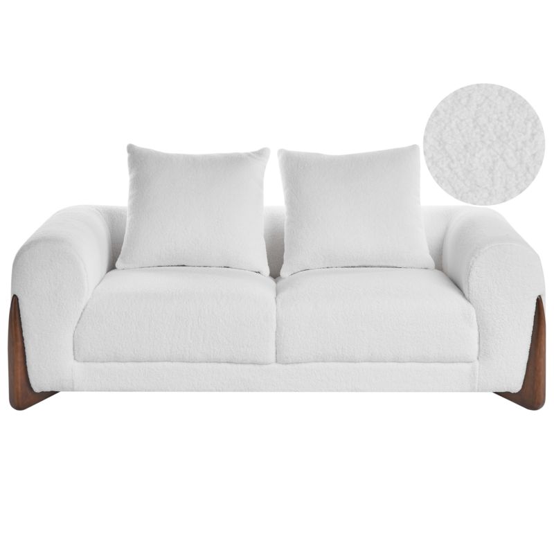 Sofa dla 2 osób Vinliden Boucle Biały 1 szt.