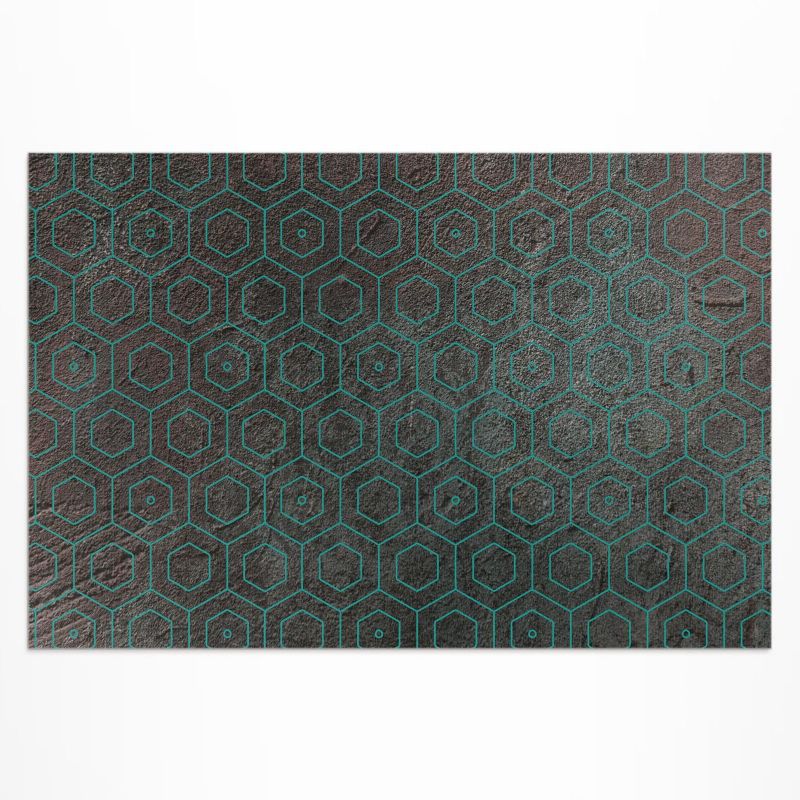 Dywan Winylowy Z Nadrukiem Wallfluent 140x210 cm Heksagony retro surowy design 1 szt.