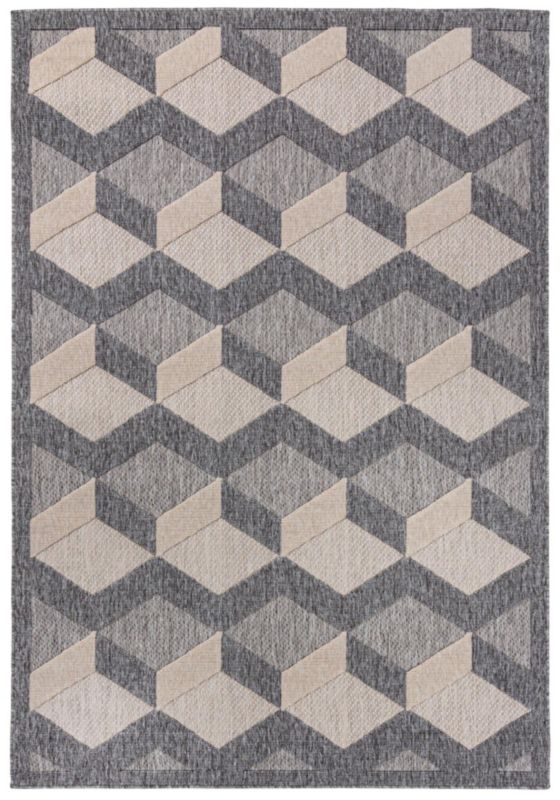 Dywan wewnętrzny/zewnętrzny Cansas FG40B prostokąt Mazovia 200x 300 cm beżowy,kremowy,szary motyw geometryczny krótki włos 1 szt.